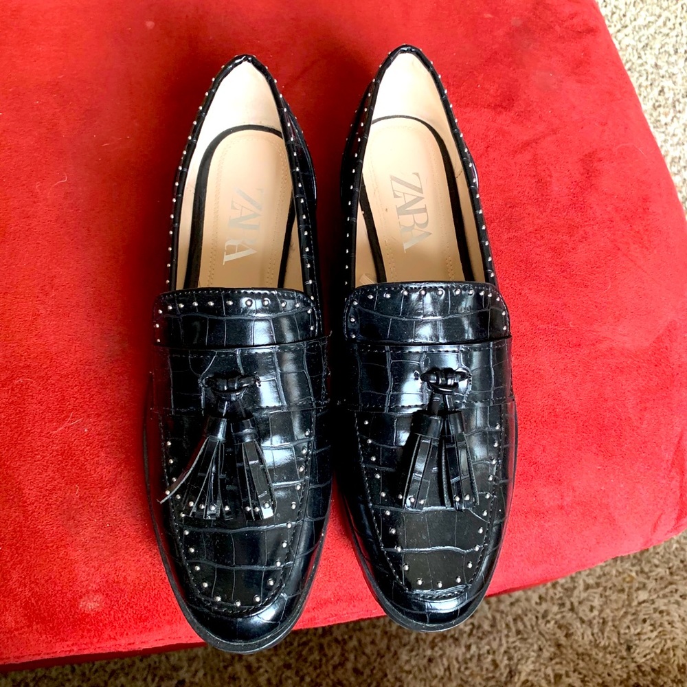 Zara Croc Loafers (Brand New)